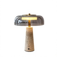 Lampe de table LED portable rechargeable de style Wabi-Sabi, design luxueux, commande tactile, fonction sans fil, travertin