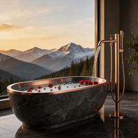Mitigeur de bain de luxe en laiton à poignée unique, avec cartouche céramique, pour eau chaude et froide, pour salle de bain, douche et baignoire, avec fonction douche encastrée