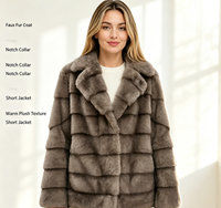 Manteau long d'hiver Zeyu pour femme en fausse fourrure de vison épaisse, col rabattable, tissé, écologique, coupe-vent, ODM/OEM