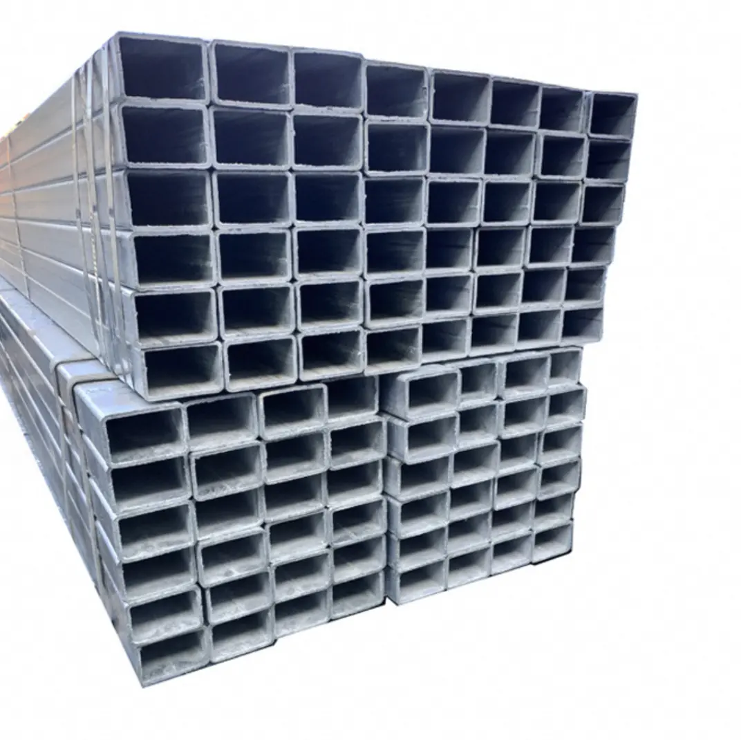 Tubos de acero soldados con carbono suave galvanizado Perfiles cuadrados y rectangulares para materiales de construcción Tubos cuadrados y rectangulares