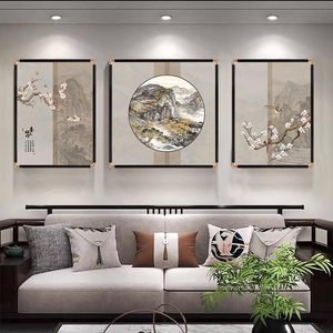 Paysage traditionnel et peintures décoratives de <span class=keywords><strong>triptyque</strong></span> de fleur-et-oiseau pour la maison, le bureau, le club-house, etc. - Product Image 5