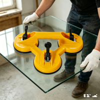 Ventouse en verre à trois griffes, ventouse de transport à double griffe pour sol, OEM, 100 kg, pression atmosphérique, vente en gros