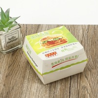 Boîte à hamburger en carton personnalisée avec design de dessin animé pour restaurant de restauration rapide, livraison à emporter, fête