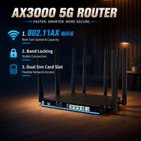 Router CPE AX3000 WiFi6 5G con Bloqueo de Banda TR069, Router 5G con Doble Ranura para Tarjeta SIM, Módem 5G, Router Wifi