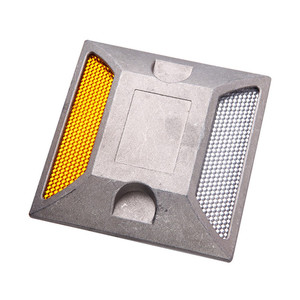 Elektroform 43 cam boncuk reflektör alüminyum beyaz temperli cam kauçuk alüminyum kedi göz yol damızlık - Product Image 1