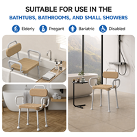 Chaise de douche bariatrique, capacité de charge de 350 lb, chaise de douche en aluminium, chaise de douche pour personnes handicapées, chaise de douche pour personnes âgées, imperméable