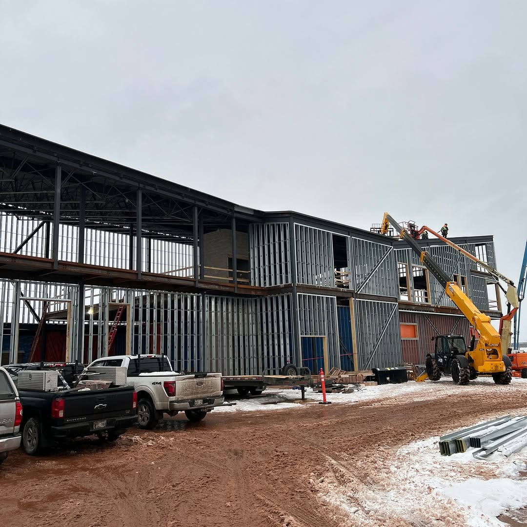New the Airport Structure Is Complete, and Work Is Underway on Exterior Envelope Scopes, Including Metal Roofing and Paneling