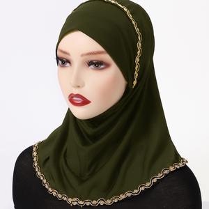 <span class=keywords><strong>Voile</strong></span> <span class=keywords><strong>islamique</strong></span> musulman pour femmes, foulard hijab, écharpes musulmanes pour femmes, turbans, couvre-chefs pour femmes, hijabs, chapeaux - Product Image 2