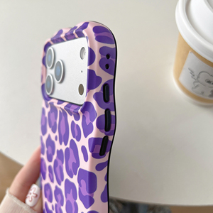 Ốp điện thoại iPhone Air 13 14 15 16 17 Pro Max họa tiết da báo thời trang 2 trong 1 chất liệu TPU+PC, viền sóng, cảm giác cầm thoải mái, vỏ cứng - Product Image 4
