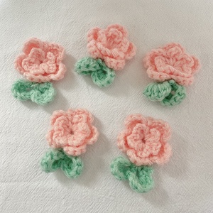 Nouvelles fleurs éternelles artificielles en laine crochetée à la main, 4cm, 5cm, 6cm, plusieurs têtes de fleurs au crochet comme cadeaux de fêtes - Product Image 3