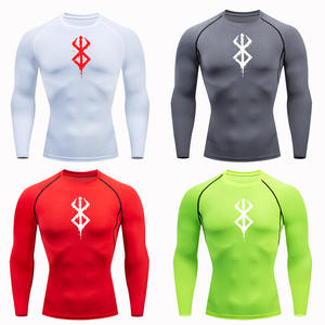 Chemises de fitness pour hommes personnalisées OEM avec impression numérique 3D - Séchage rapide, compression, manches courtes/longues, pour la course à pied, vente en gros, usine - Product Image 4