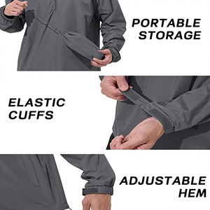 Veste coupe-vent imperméable à capuche 2 en 1 pour homme, imprimée, légère, en polyester, couleur unie, décontractée, pour l'extérieur, vêtements d'hiver - Product Image 5