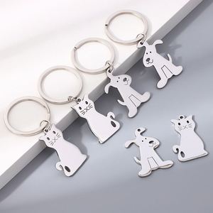 Factory Can Customize Cute Pet Metal <b>Keychains</b> Cats and Dogs Providing Personalized Promotional Gifts for Festivals - Product Image 1
