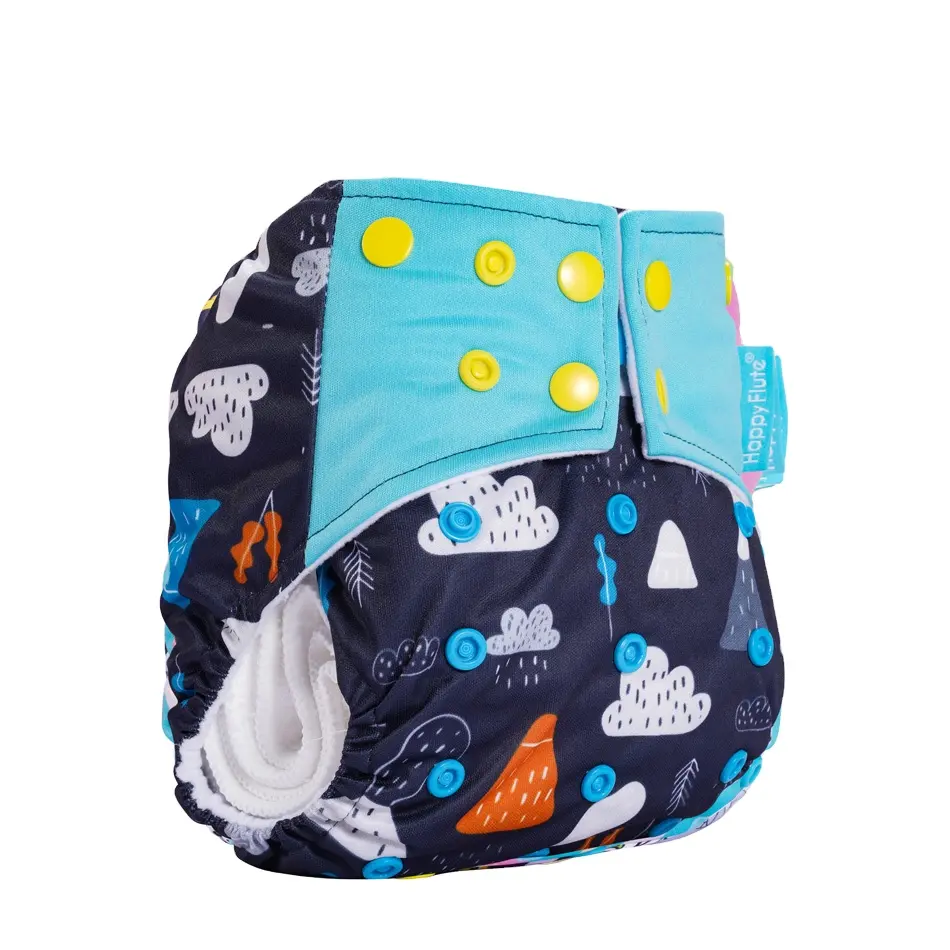 Happyflute 100% polyester Baby Cloth Diapers Washable Pocket Nappy with out microfiber insert Reusable Cloth Diaper Covers