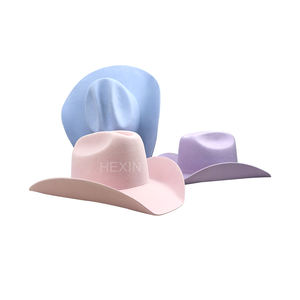 Unisex cappello da Cowboy in feltro di lana <span class=keywords><strong>100</strong></span>% a tesa larga stile occidentale su misura all'ingrosso per Casual sport all'aria aperta bianco - Product Image 2