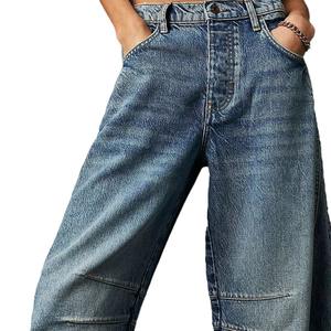 Haute qualité femmes mi-hauteur baril jean mode jambe large forme femmes décontracté Baggy taille moyenne Denim jean - Product Image 5