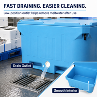 Conteneur isotherme commercial rotomoulé en LLDPE de 1000 L pour la pêche, le transport de fruits de mer et de denrées alimentaires
