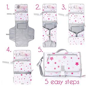 <span class=keywords><strong>Cambiador</strong></span> portátil, <span class=keywords><strong>cambiador</strong></span> impermeable para bebés, para mamás y papás, bolsa de almacenamiento multiusos - Product Image 4