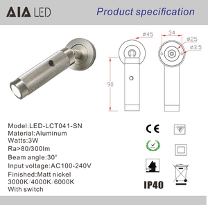 Lampe murale <span class=keywords><strong>de</strong></span> lecture à <span class=keywords><strong>bouton</strong></span>-poussoir pour chambre à coucher, lampe <span class=keywords><strong>de</strong></span> chevet, lampe <span class=keywords><strong>de</strong></span> lecture pour tête <span class=keywords><strong>de</strong></span> <span class=keywords><strong>lit</strong></span>, éclairage pour projets <span class=keywords><strong>de</strong></span> villas et hôtels cinq étoiles - Product Image 4