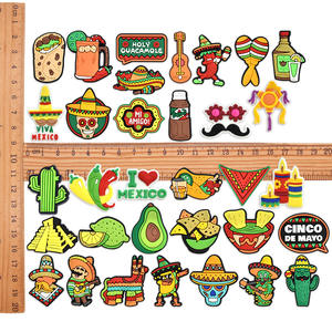 Accesorios Personalizados para Zapatos de Jardín, Decoración 3D de Dibujos Animados Mexicanos para la Fiesta del Cinco de Mayo, Venta Directa de Fábrica - Product Image 1