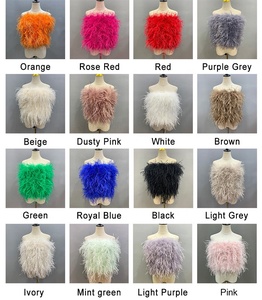 Hot Sale Women Fur <strong>Tops</strong> Ladies <strong>Fluffy</strong> Off Shoulder <strong>Tops</strong> Ostrich Feather Crop <strong>Top</strong> - Product Image 5