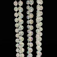 Guirlande de perles facettées en cristal de terre 10M, transparente AB irisée, pour décoration de sapin de Noël, arche de mariage, toile de fond, fournitures DIY