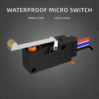 Micro-interrupteur de fin de course SPDT étanche IP67 10A 250V 3 broches industriel pour Arduino, appareil électronique, levier à charnière long et droit 30000