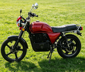 Moto électrique rétro rouge 72V homologuée CEE, 2000W, haute vitesse, pour adultes, type street bike - Product Image 2