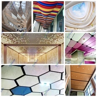 Plaques de plafond en aluminium perforées ignifuges au design géométrique moderne personnalisable, grille de plafond pour la décoration des murs et des plafonds