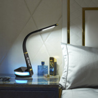 Lampe de bureau LED intelligente RGB moderne, respectueuse des yeux, rechargeable, avec charge sans fil, B22 DC, flexible, pour chambre à coucher