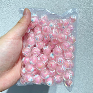 custom necklace bracelet acrylic chunky beads DIY 16mm jelly colors handmade jewelry making kid round bubblegum beads for pens