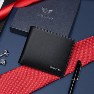 Portefeuille Court Homme en Cuir Noir RFID à Rabat à Succès, Porte-Monnaie Classique avec Fermeture Ouverte, Vente en Gros - Product Image 2