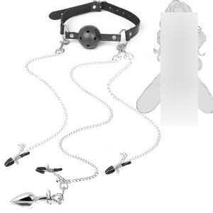 ชุดอุปกรณ์ BDSM ยี่ห้อ LeYuan สำหรับผู้หญิง - ที่ปิดปากซิลิโคน, ที่หนีบหัวนม, และชุดอุปกรณ์เสียบก้น - ของเล่นทางเพศสำหรับคู่รัก - Product Image 4