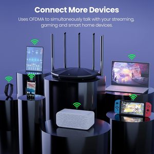 Enrutador Tenda WiFi 6 para el hogar, enrutador Gigabit de doble banda <span class=keywords><strong>AX1500</strong></span> Cobertura de largo alcance con antenas de alta ganancia de 5 * 6dBi - Product Image 4