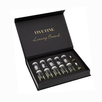 Boîte magnétique rigide personnalisée bleue, noire et rouge avec laminage mat, gaufrage et revêtement UV pour l'emballage de flacons d'ampoules de peptides, boîte cadeau