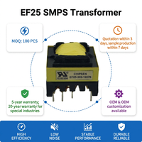 Transformateur à ferrite à haute fréquence triphasé Flyback EF25 SMPS avec enroulement en aluminium pour alimentation abaisseur/élévateur
