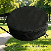 Tas Penyimpanan Bulat Portabel Tas Jinjing dengan Ritsleting untuk Roda Yoga Perlengkapan Berkemah Organizer Perjalanan Poliester Oxford