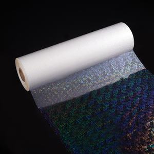 330mm*200m*25Mic 3D Flower Hologram Transparent PET BOPP Hot Thermal Lamination Laminating Film Roll Soft Hardness for Computer - Product Image 1