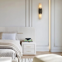 Lampe murale LED de luxe en marbre naturel, éclairage haut et bas, pour salon, chambre, bureau, hôtel - Design moderne, garantie 5 ans