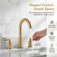 Mitigeur de lavabo contemporain à double poignée, 3 trous, à poser sur le comptoir, en acier inoxydable, avec cartouche céramique, eau chaude et froide