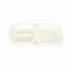 6 "8" 9 "biodegradable cornstarch बर्गर भोजन बॉक्स takeaway खाद्य बॉक्स मकई स्टार्च बॉक्स के साथ कवर