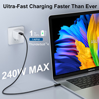 Nylon Tressé 5A USB 4.0 Type C Mâle à Mâle 8K Câble Vidéo 1M 2M 3M 5M 40G 240W PD 3.1 USB4 Thunderbolt 4 Câble pour la Charge