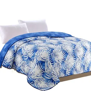 Blue floral Bedding Quilt Set 3 Piece Spring Summer Coverlet Blanket Full/Queen/King Lightweight Coverlet Bedspread Bedding