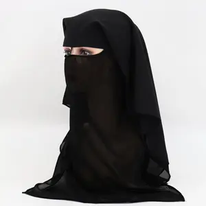 Dịch Vụ OEM Thời Trang Niqab Hồi Giáo Phụ Nữ Voan Headscarf Niqab Hồi Giáo Hijab