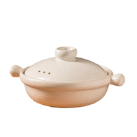 Ensemble de casseroles en céramique de terre cuite beige clair minimaliste japonais, pot à ragoût multi-capacité