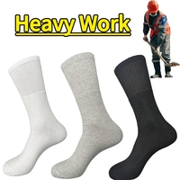 Chaussettes de travail de protection du travail pour hommes en coton et polyester épais et rembourré de grande taille