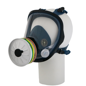 Masker Gas silikon klorin Full Face 6800 DIN Harga Murah koneksi ulir 40mm standar untuk penyemprotan Respirator Nuklir - Product Image 6