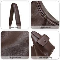 Sac Hobo en Cuir Pleine Fleur Entièrement Personnalisable, Design Contemporain et Décontracté avec Poche Latérale, Idéal pour le Travail et les Trajets Quotidien, Sac à Bandoulière pour Femme
