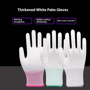 Guantes de Trabajo con Palma Recubierta de Nailon, Blancos, Antiestáticos, Libres de Polvo, para Protección Laboral en Fábricas Electrónicas, Venta al Por Mayor - Product Image 6