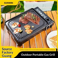 Cuisinière portable d'extérieur pour pique-nique, barbecue, saucisses et lait, avec cuisinière à gaz, livrée avec une mallette de transport